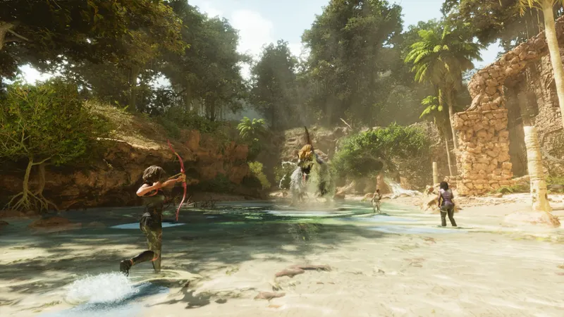 Visuel officiel Steam de ARK : Survival Ascended accompagnant une session de survie en groupe et la coordination des priorités