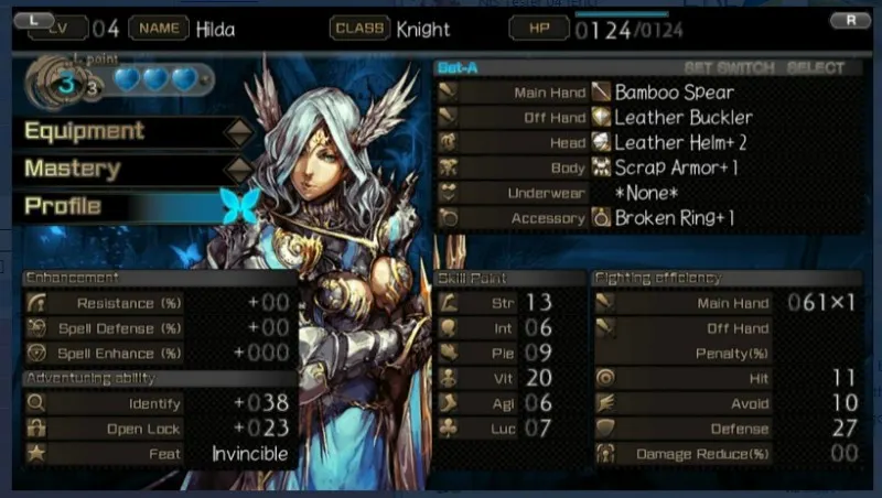 Savior of Sapphire Wings et Stranger of Sword City - feuille de personnage