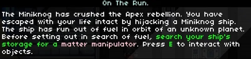 Texte d'introduction Starbound