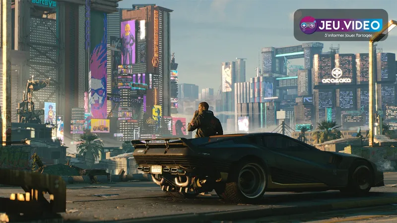 Vue officielle de Night City dans Cyberpunk 2077 pour tester les chutes de FPS en ville dense