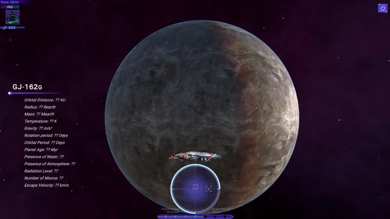 Official Periapsis: Gravity Slingshot screenshot showing a planet and mission data
