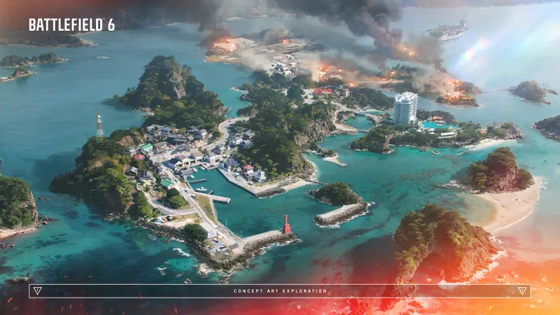 Tsuru Reef dans Battlefield 6 avec ses îles et ses zones de combat naval
