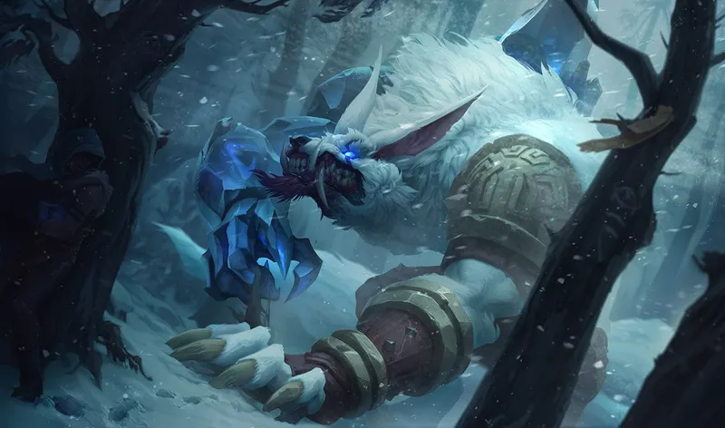 Cinquième splash art officielle de Warwick utilisée pour accompagner les recommandations de build débutant.