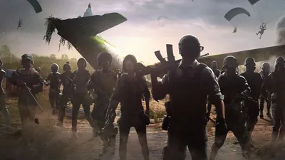 PUBG x PAYDAY avec un survivant armé dans le key art officiel de PUBG Battlegrounds