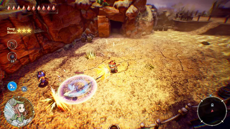 Combat lisible avec interface dans The Adventures of Elliot : The Millennium Tales