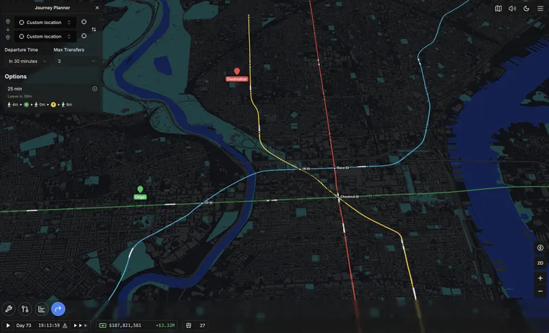 Official Subway Builder screenshot displaying subway-system layout
