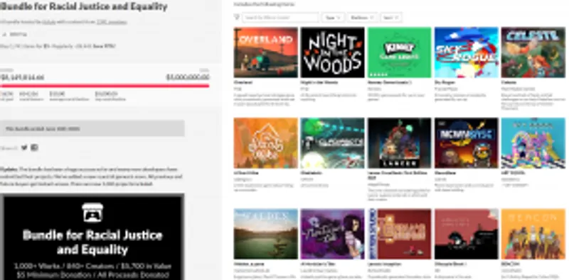 page du bundle sur Itch.io