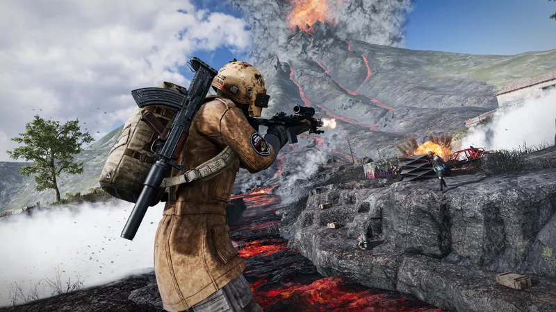 Affrontement de PUBG : BATTLEGROUNDS près de bâtiments avec des couverts utilisés pour changer d’angle après les premiers tirs