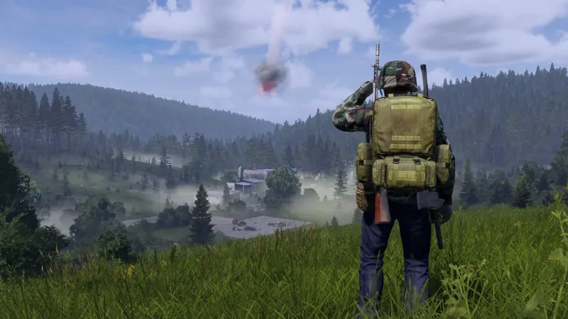 Survivant de DayZ explorant son environnement pour rechercher de la nourriture et des ressources de survie