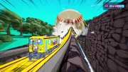 Illustration officielle de Denshattack! montrant l’univers de skate et de déplacement urbain du jeu