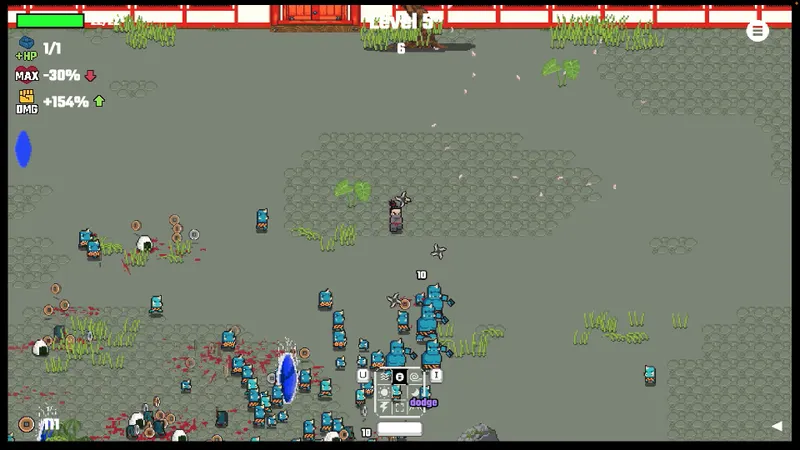 Samurai beat demons met en scène une arène japonaise en pixel art