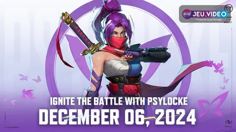 Psylocke dans Marvel Rivals prête à engager avec son katana psychique pour un build Duelist mobile