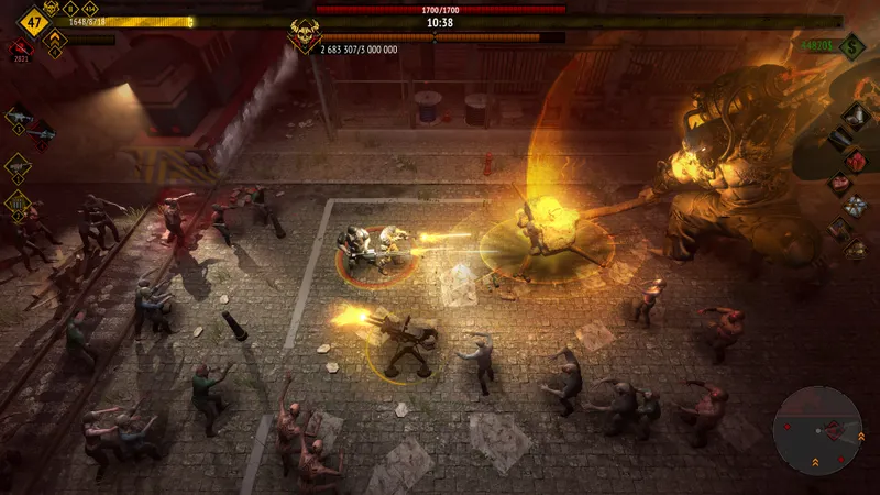 Official Yet Another Zombie Survivors screenshot used as a reference scene for comparing display settings