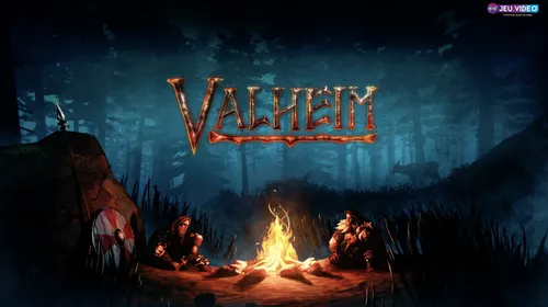 Camp de départ de Valheim avec feu et portail pour préparer une progression débutant avant les boss
