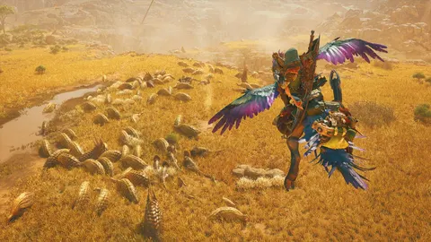 Monster Hunter Wilds démo avec un chasseur face aux terres sauvages
