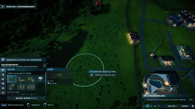 Jurassic World Evolution 2 gestion de l'environnement