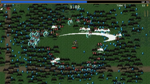 Legacy of the Bloodmoon dans l’univers de Vampire Survivors, capture officielle