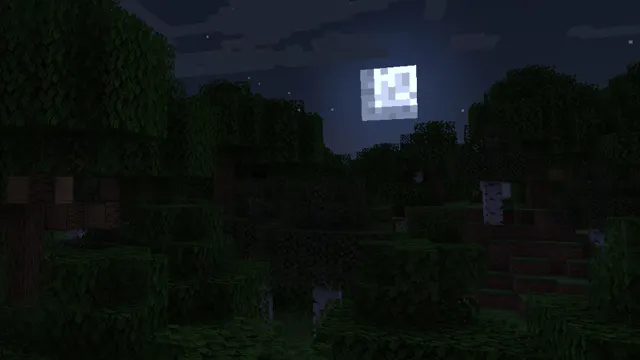 Personnages Minecraft explorant un paysage de survie lumineux avant de bâtir une base dans l’Overworld