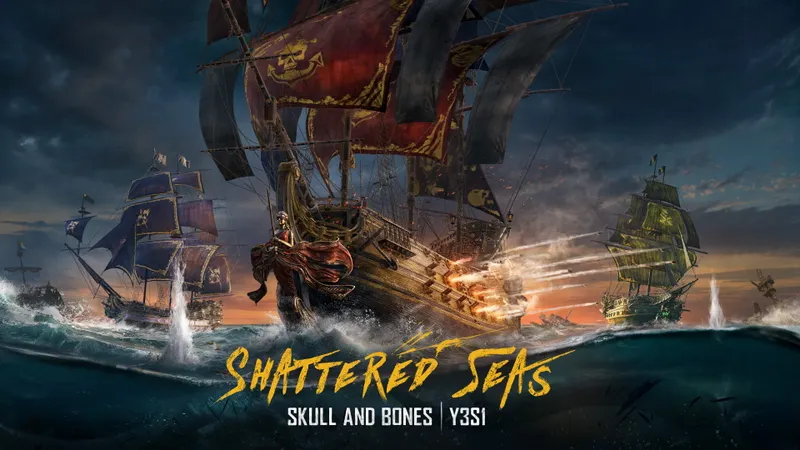 Skull and Bones Year 3 montre la saison Shattered Seas et le galion