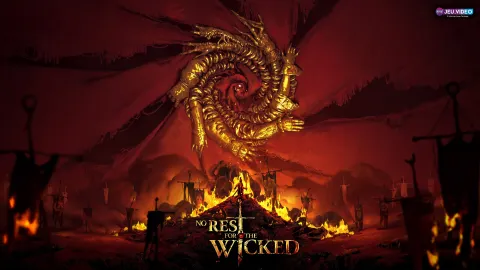 Key art officiel de No Rest for the Wicked pour la sortie 1.0