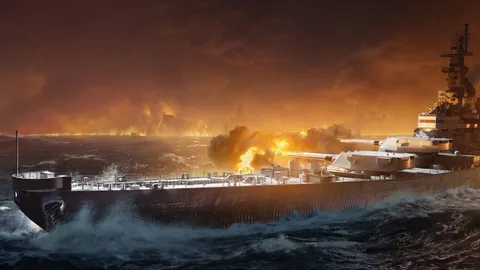 World of Warships avec des navires de guerre sur une mer ouverte, visuel de couverture du guide sur les réglages et la lisibilité