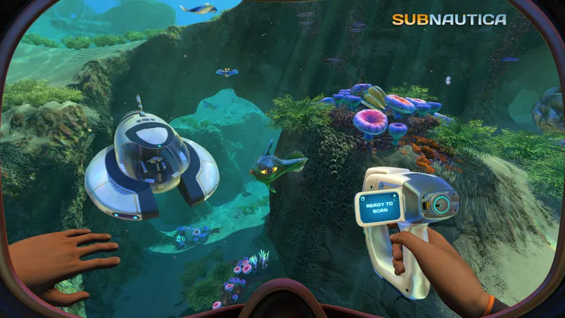 Capture officielle de Subnautica montrant le contexte de gameplay pour l'étape 1 du guide joueur