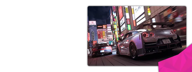 Forza Horizon 6 montrant deux Nissan GT-R dans les rues éclairées de Tokyo