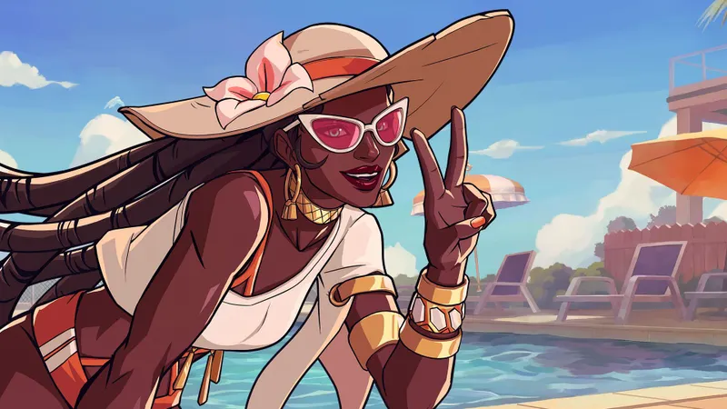 Illustration officielle Pool Party Senna pour 2XKO à l Evo 2026