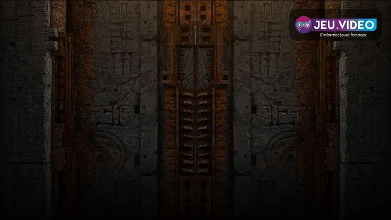 Décor officiel de Path of Exile 2 pour tester le contraste des étiquettes dans une zone sombre