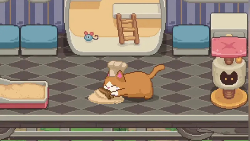 Neko Station affiche son interface de jeu et son train animé