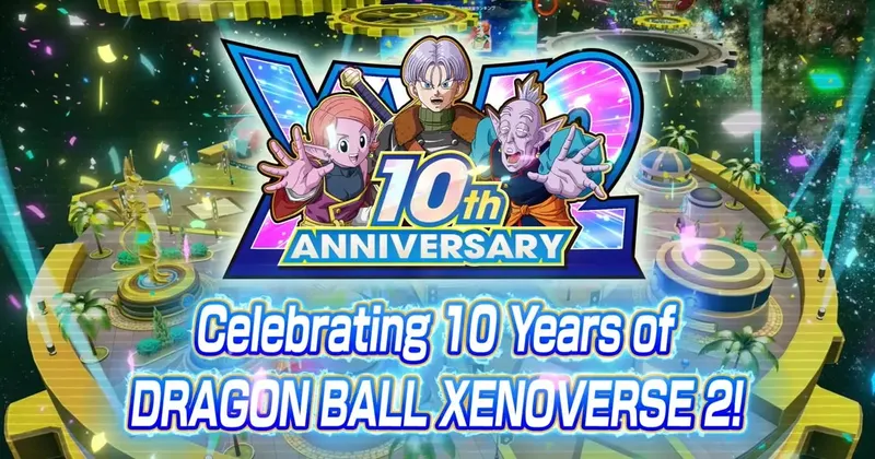 DRAGON BALL XENOVERSE 2 : illustration accompagnant l’annonce du dixième anniversaire