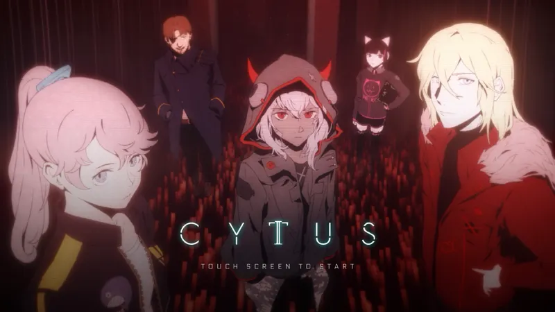 Cytus II montrant une sélection de morceau et une interface musicale futuriste