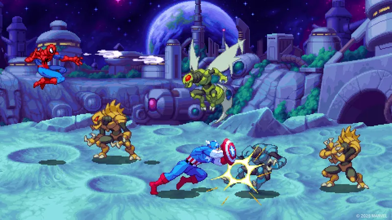 MARVEL Cosmic Invasion performance lisible en action pixel art