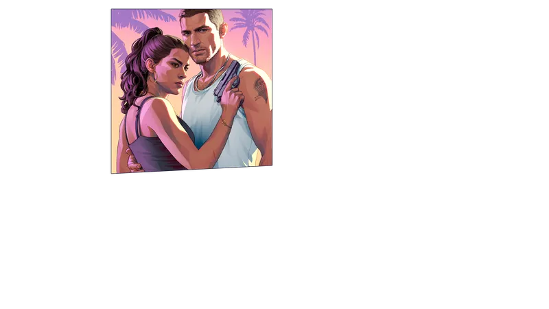 Illustration officielle de Grand Theft Auto VI employée par Rockstar pour présenter le jeu