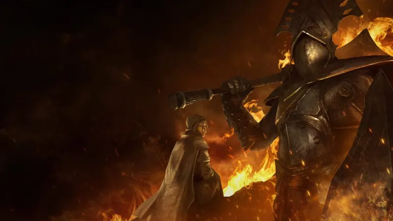 Demon's Souls - La vierge Astrée et son protecteur 