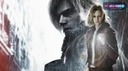 Grace Ashcroft tenant une lampe torche devant Leon Kennedy pour présenter Resident Evil Requiem
