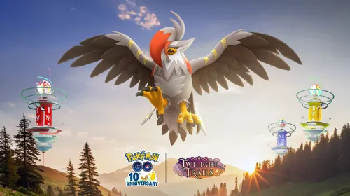 Pokémon GO Étouraptor dans un visuel consacré aux Super Méga-Raids
