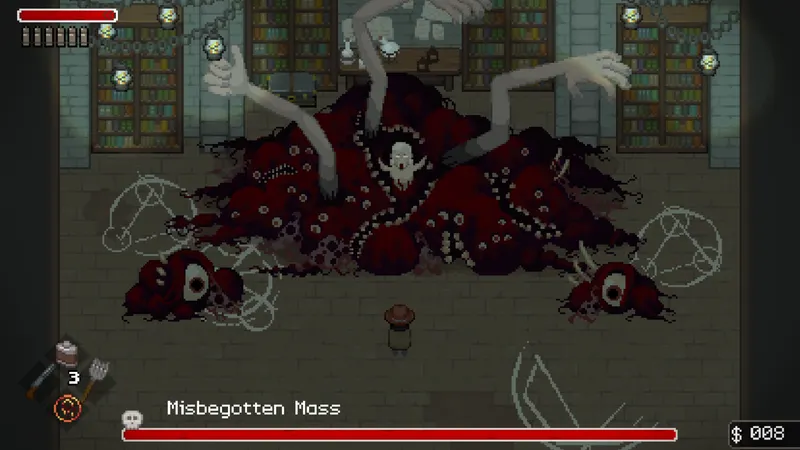 Combat en vue 2D top-down dans Tombwater