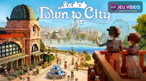 Town to City date de sortie avec village méditerranéen voxel et logo officiel