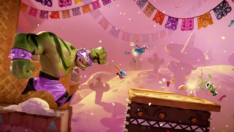 Rayman Legends Retold avec un combat de boss coloré dans un décor mexicain