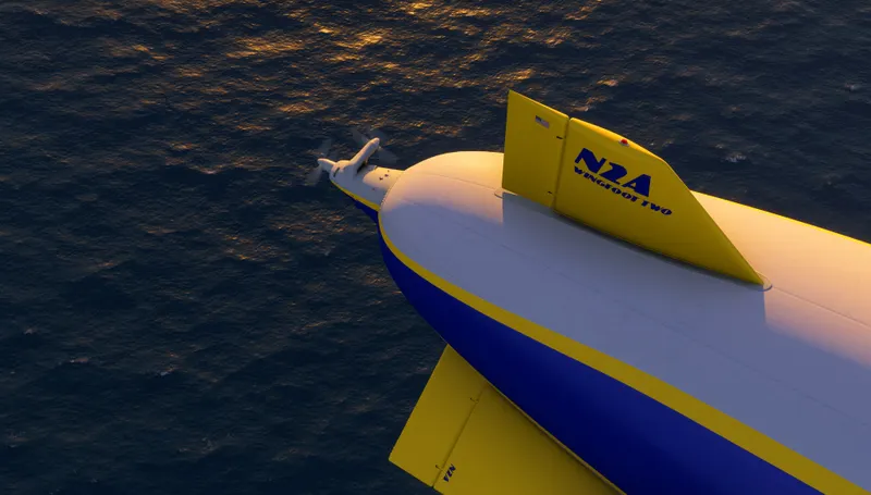 Le Goodyear Blimp en croisière dans le ciel de Microsoft Flight Simulator 2024