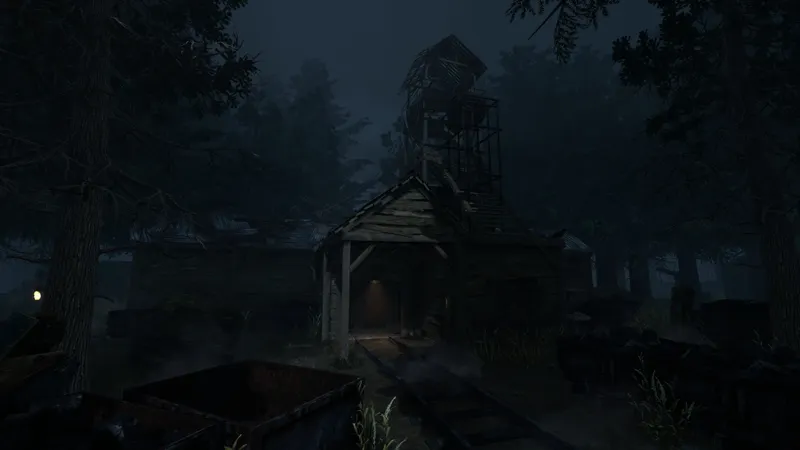 Carte Suffocation Pit de MacMillan Estate dans Dead by Daylight avec bâtiment central utile pour orienter une poursuite