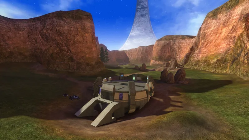 Carte Coagulation de Halo 2 avec base, Warthog et grands espaces