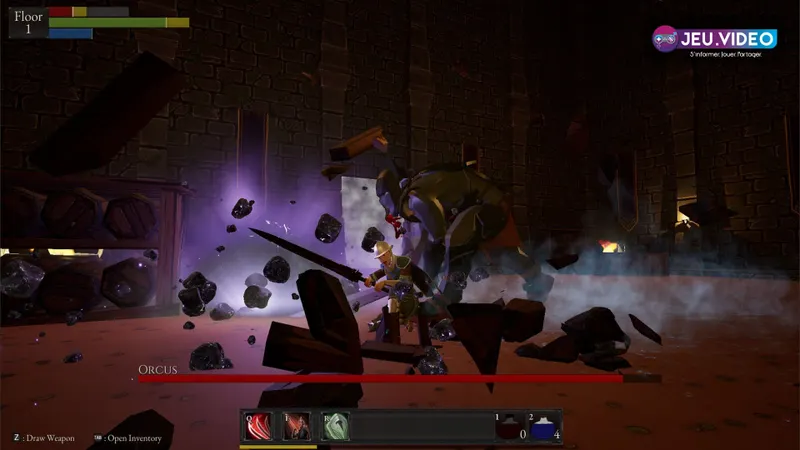 Combate cuerpo a cuerpo en una mazmorra oscura de Bloodwright