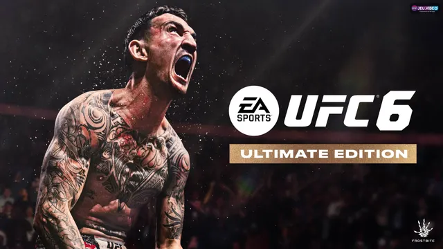 UFC 6 avec Max Holloway et le logo officiel du gameplay