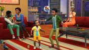 Scène de vie de The Sims 4 montrant plusieurs Sims dans un environnement détaillé pour illustrer le réglage de la qualité graphique