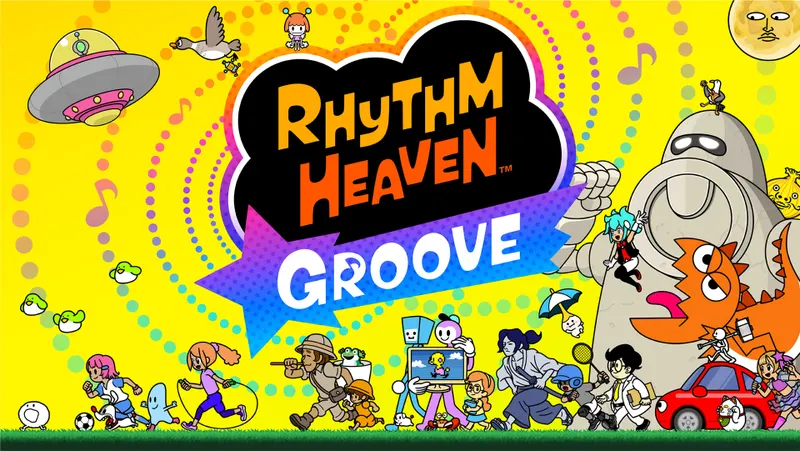 Rhythm Heaven Groove sur Nintendo Switch avec visuel officiel de l’univers rythmique