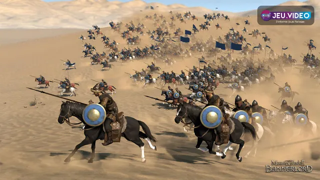 Cavaliers et fantassins s’affrontant dans Mount & Blade II : Bannerlord