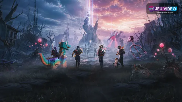 Survivants Once Human dans une zone ouverte sombre pour illustrer les réglages de FPS et de visibilité