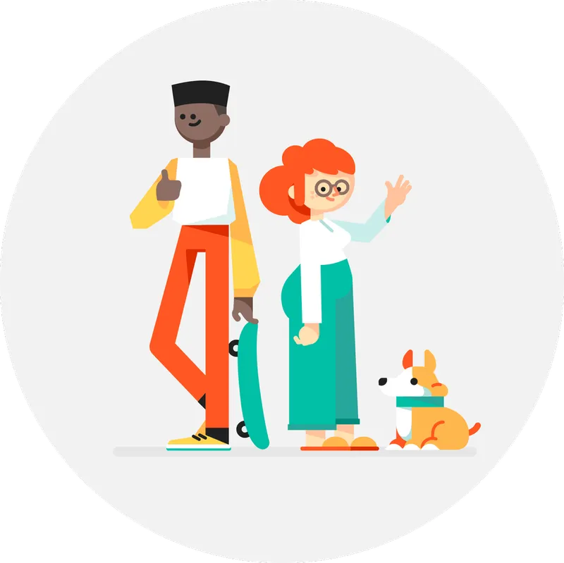 Eliott et Thelma, exemples de Google contacts de confiance